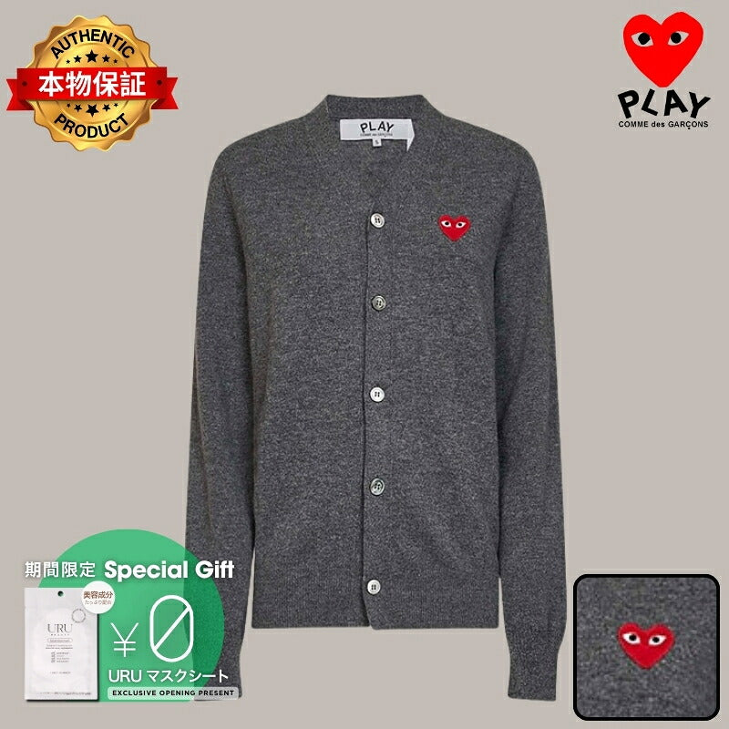 PLAY COMME des GARCONS プレイ コムデギャルソン 【本物保証】 knit ストリート系 ユニセックス プレイ コムデギャルソン ウィメンズ セーター "グレー"