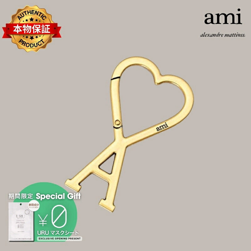 AMI PARIS アミ パリス 【本物保証】 keychain ストリート系 ユニセックス アミパリス メタルキーリング "ゴールド"