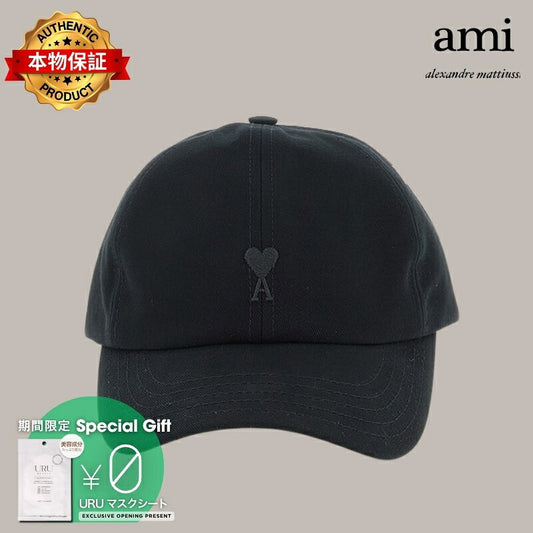 AMI PARIS アミ パリス 【本物保証】 cap ストリート系 ユニセックス アミパリス アミドゥクールコットンハット "ブラック"