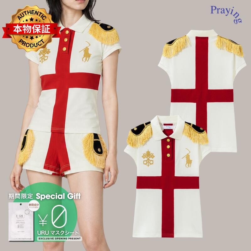 Praying 祈り 【本物保証】 シャツ ストリート系 レディース Epaulette Women's Top White