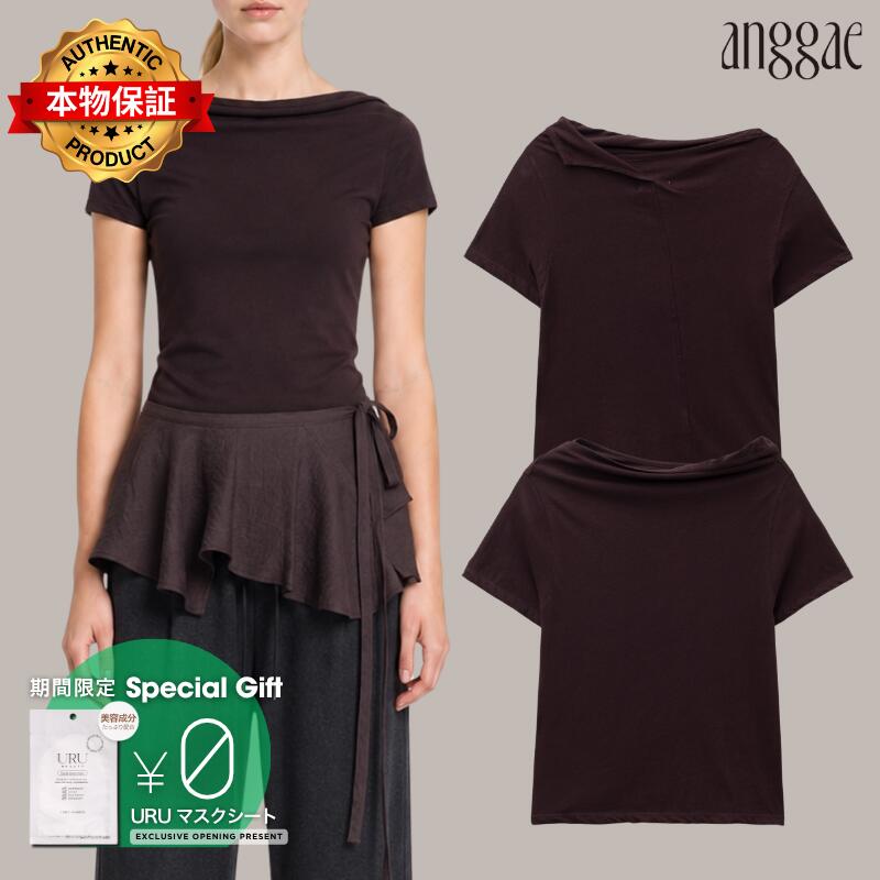 Anggae  【本物保証】 Tシャツ ストリート系 レディース Draped Neck T-Shirt