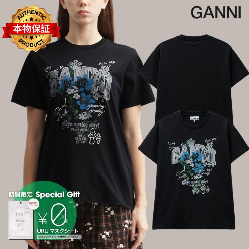 Ganni ガニー 【本物保証】 Tシャツ ストリート系 レディース T-Shirt With Flowers