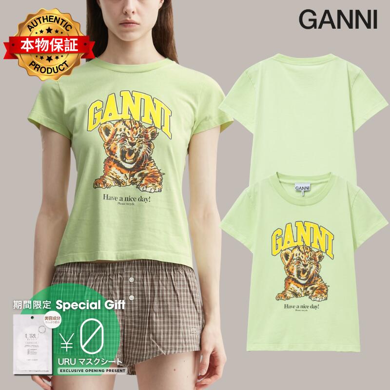 Ganni ガニー 【本物保証】 Tシャツ ストリート系 レディース Baby Fit T-Shirt With Tiger