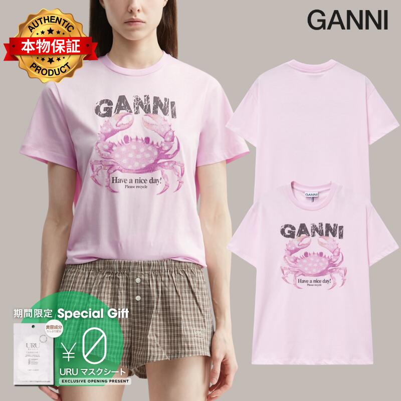 Ganni ガニー 【本物保証】 Tシャツ ストリート系 レディース T-Shirt With Crab