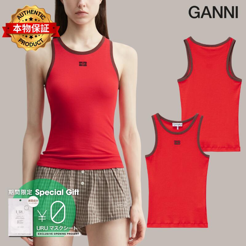 Ganni ガニー 【本物保証】 タンクトップ ストリート系 レディース Tank Top In Red