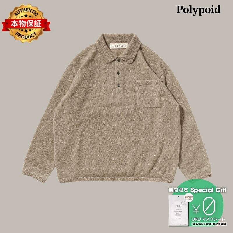 POLYPLOID 【本物保証】 ニット ストリート系 メンズ LONGSLEEVE POLO B