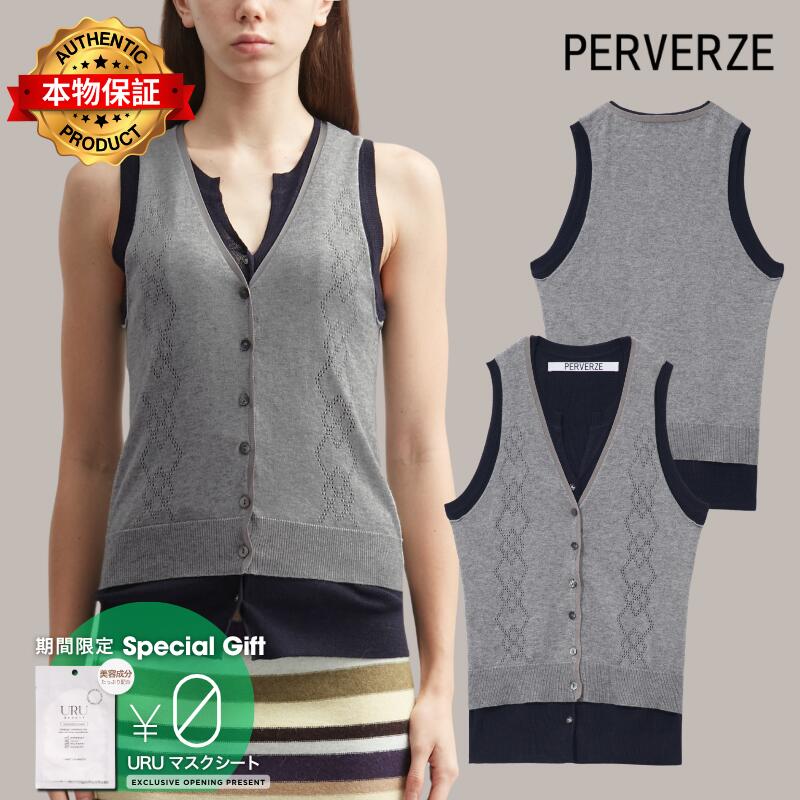 Perverze パーバーズ 【本物保証】 ニット ストリート系 レディース Eyelet Layered Knit Top