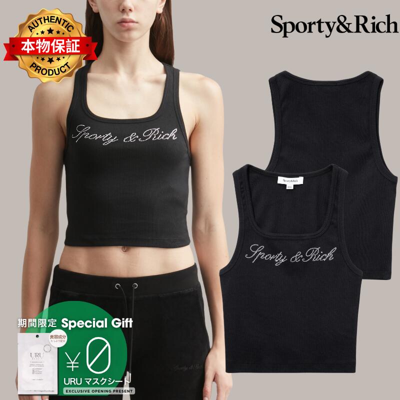 Sporty And Rich スポーティ＆リッチ 【本物保証】 Tシャツ ストリート系 レディース Signature Logo Krystal Tank