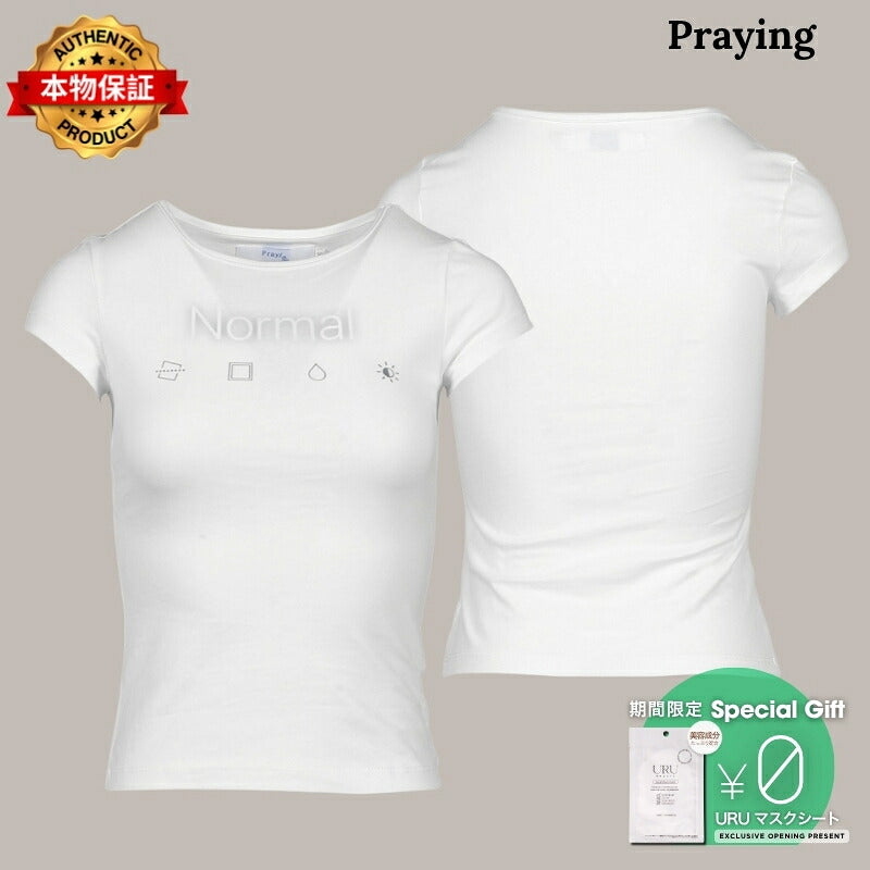 PRAYING 【本物保証】 Tシャツ ストリート系 レディース NORMAL TEE / WHT
