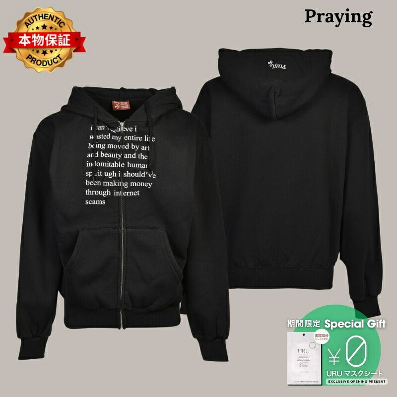 PRAYING 【本物保証】 パーカー ストリート系 レディース INTERNET SCAMS HOODIE / BLK