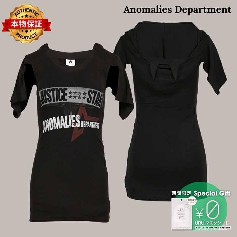 Anomalies Department 【本物保証】 Tシャツ ストリート系 レディース T-SHIRT PATCHWORK DECONSTRUCTED PRINT DRESS / BLK