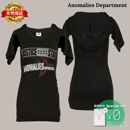 Anomalies Department 【本物保証】 Tシャツ ストリート系 レディース T-SHIRT PATCHWORK DECONSTRUCTED PRINT DRESS / BLK