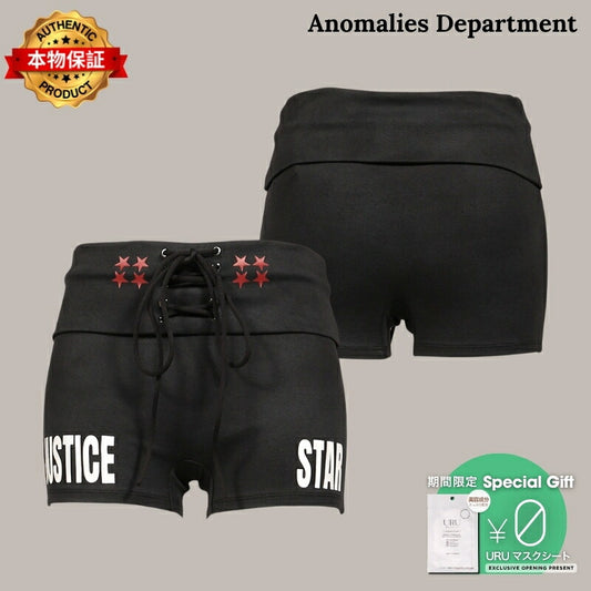 Anomalies Department 【本物保証】 ショートパンツ ストリート系 レディース DISTRESSED PRINT DRAWSTRING ATHLETIC SHORTS / BLK
