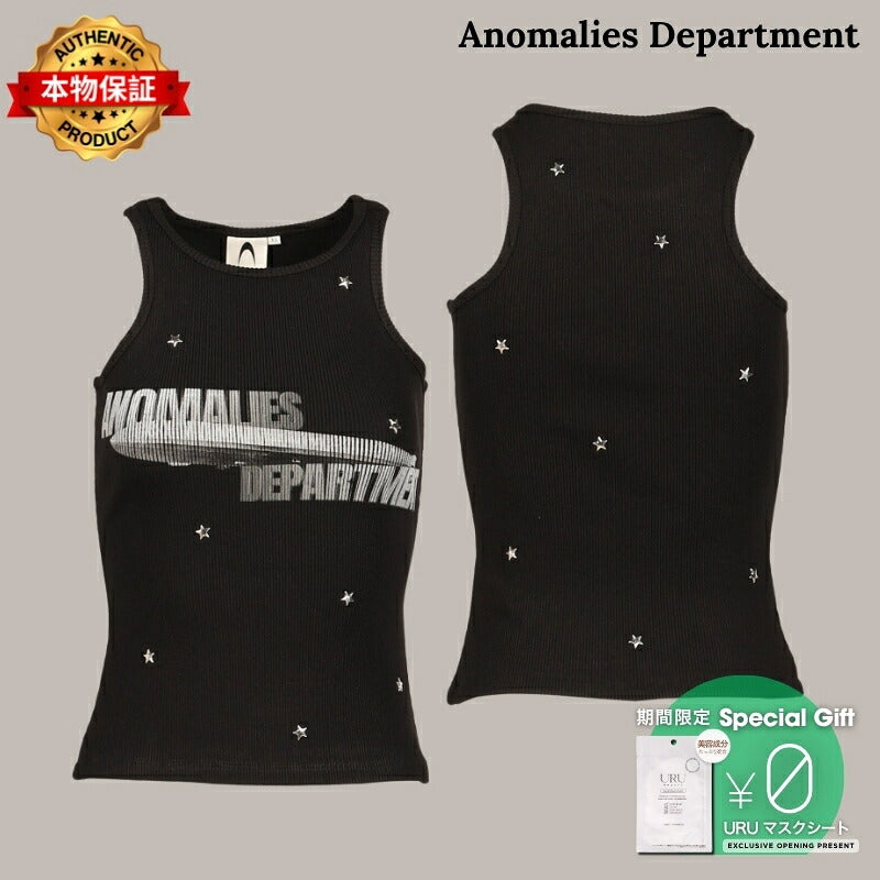 Anomalies Department 【本物保証】 シャツ ストリート系 レディース STARRY SKY RHINESTONE RIBBED PRINT VEST / BLK