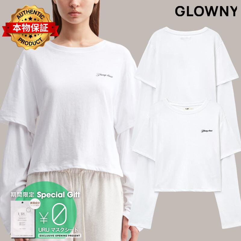 Glowny グロウニー 【本物保証】 Tシャツ ストリート系 レディース G Double Sleeve Letter T-Shirt