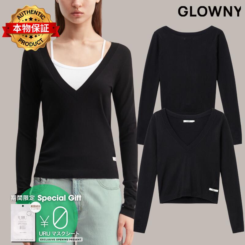 Glowny グロウニー 【本物保証】 ニット ストリート系 レディース G Deep V-Neck Knit