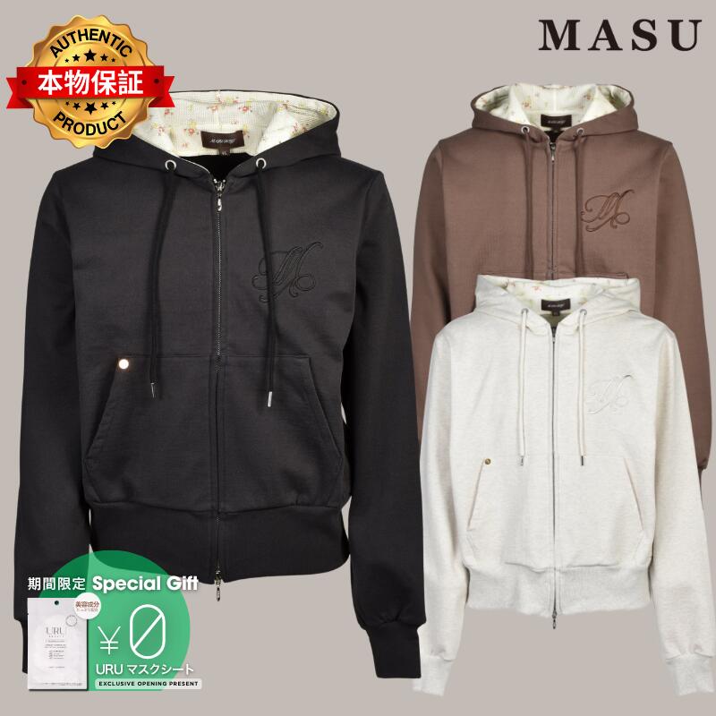 MASU エムエーエスユー 【本物保証】 パーカー ストリート系 メンズ MB FLOWER ZIP-UP HOODIE / BLK