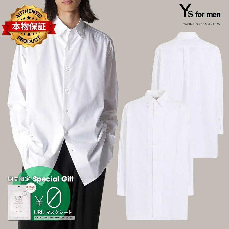 Ys for men 【本物保証】 シャツ ストリート系 メンズ 100/2 BROAD SHIRT WITH TRIPLE COLLAR