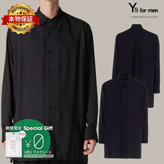 Ys for men 【本物保証】 シャツ ストリート系 メンズ CELLULOSE LAWN TRIPLE COLLAR BLOUSE
