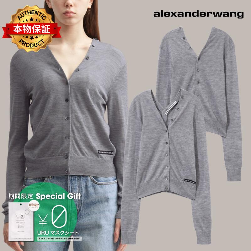 Alexander Wang アレキサンダーワン 【本物保証】 カーディガン ストリート系 レディース Button-Front Long Sleeve Cardigan