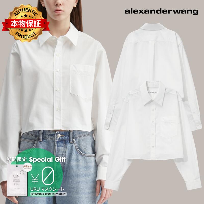 Alexander Wang アレキサンダーワン 【本物保証】 シャツ ストリート系 レディース Embroidered Logo Cropped Shirt