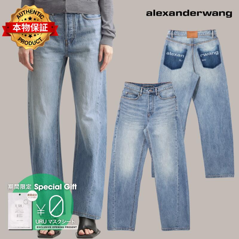 Alexander Wang アレキサンダーワン 【本物保証】 デニムパンツ ストリート系 レディース Float Mid-Rise Relaxed Jean With Logo Shadow Pocket