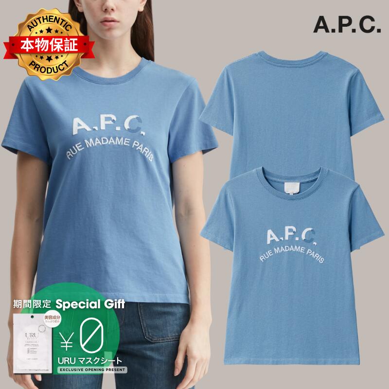 Apc アーペーセー 【本物保証】 Tシャツ ストリート系 レディース T-Shirt With Vintage-Effect A.P.C. Logo