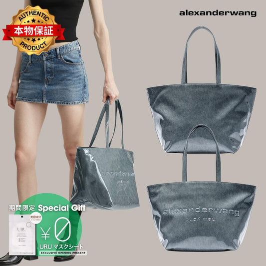 Alexander Wang アレキサンダーワン 【本物保証】 バッグ ストリート系 レディース Lacquered Denim Punch Large Tote