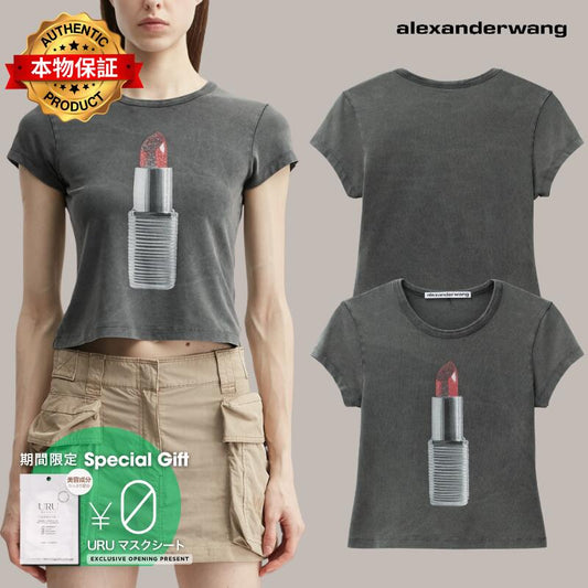 Alexander Wang アレキサンダーワン 【本物保証】 Tシャツ ストリート系 レディース Lipstick Graphic Baby T-Shirt