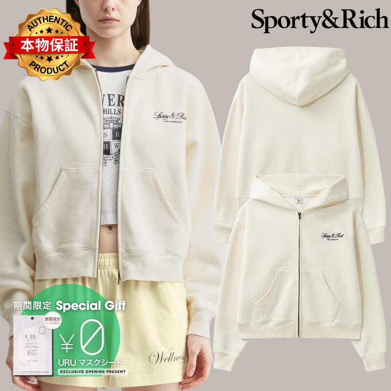 Sporty And Rich スポーティ＆リッチ 【本物保証】 パーカー ストリート系 レディース Vendome LA Embroidered Zip Hoodie