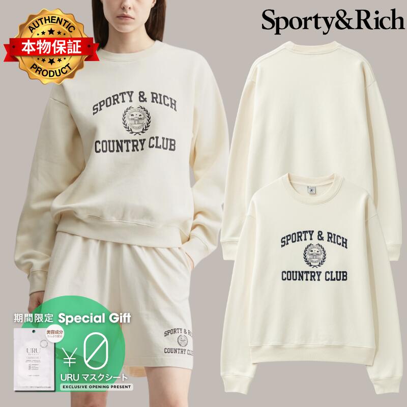 Sporty And Rich スポーティ＆リッチ 【本物保証】 スウェット ストリート系 レディース Varsity Crest Crewneck
