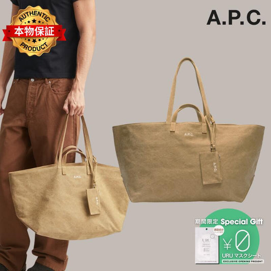 Apc アーペーセー 【本物保証】 トートバッグ  ストリート系 ユニセックス Drummer Toile Bag