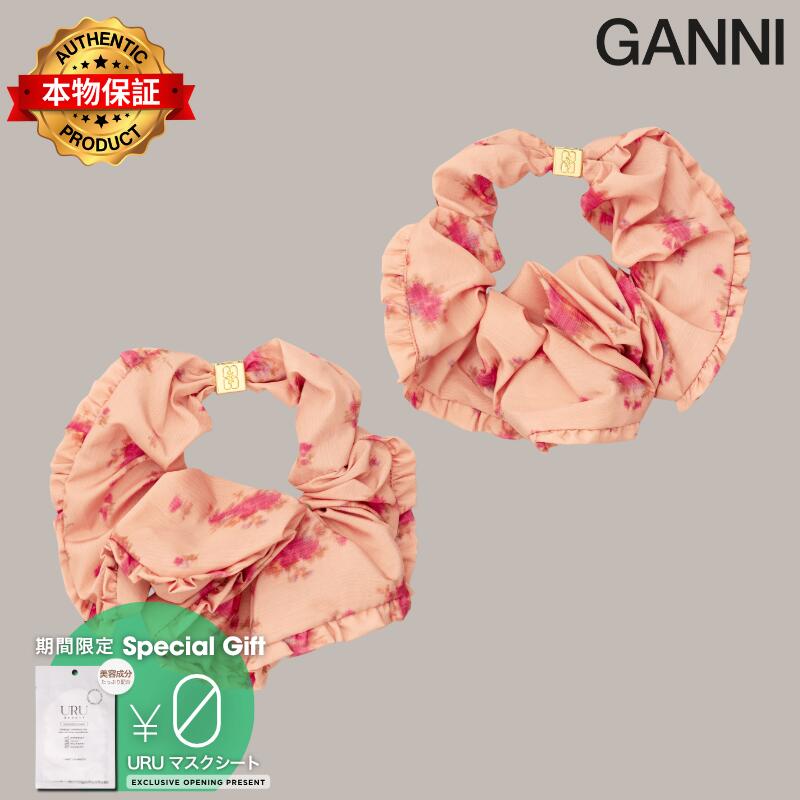 Ganni ガニー 【本物保証】 アクセサリー ストリート系 レディース Scrunchie Printed Fluid Taffeta