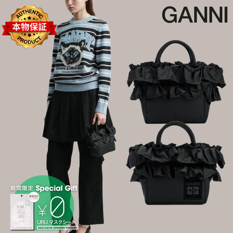 Ganni ガニー 【本物保証】 バッグ ストリート系 レディース Mini Ruffle Tote