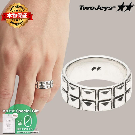 Twojeys トゥージェイズ 【本物保証】 リング ストリート系 ユニセックス Double Studded Ring