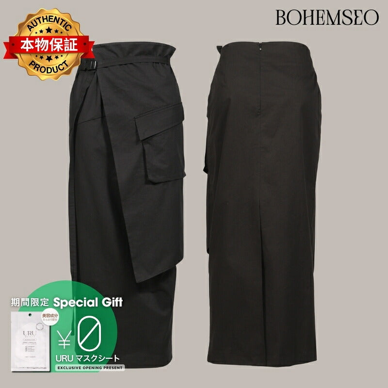 BOHEMSEO ボヘムソ 【本物保証】 スカート ストリート系 レディース LAP OUT POCKET SKIRT / BLK