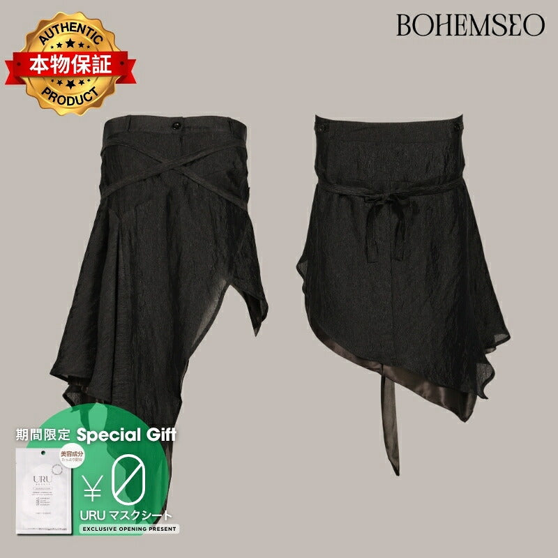 BOHEMSEO ボヘムソ 【本物保証】 スカート ストリート系 レディース RUFFLE SKIRT & ONE PIECE / BLK