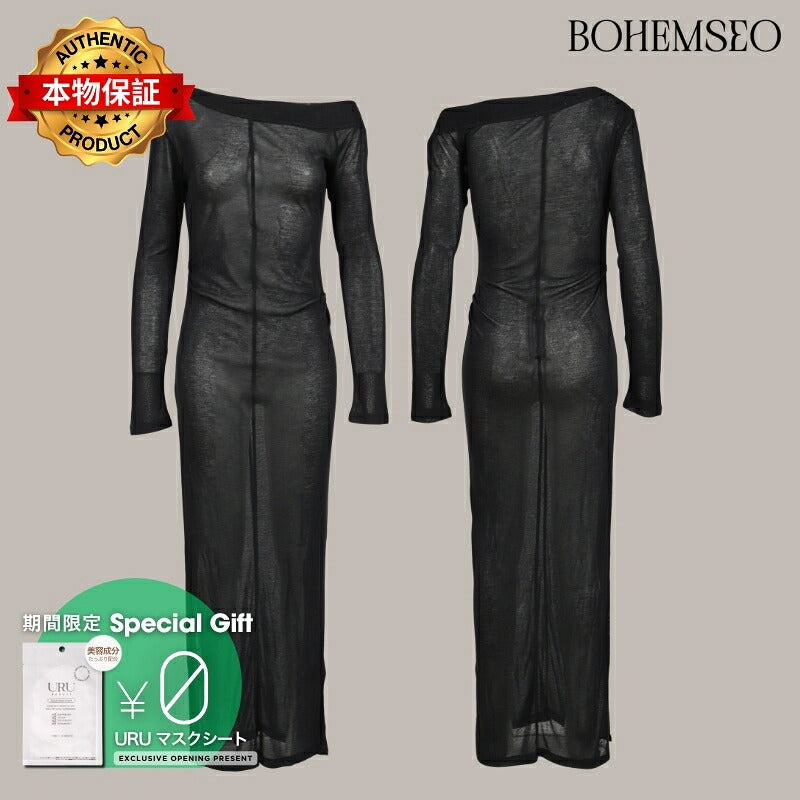BOHEMSEO ボヘムソ 【本物保証】 ワンピース ストリート系 レディース SLICK OFF SHOULDER DRESS / BLK
