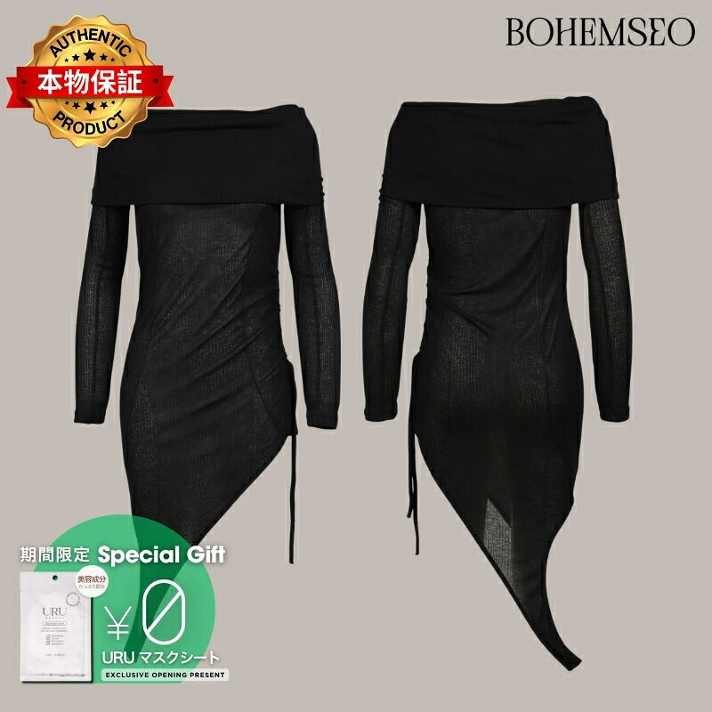 BOHEMSEO ボヘムソ 【本物保証】 シャツ ストリート系 レディース TWO-WAY OFFSHOULDER TOP / BLK