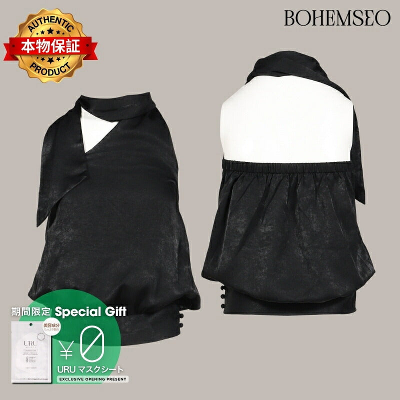 BOHEMSEO ボヘムソ 【本物保証】 シャツ ストリート系 レディース WRAP SCARF BLOUSE / BLK