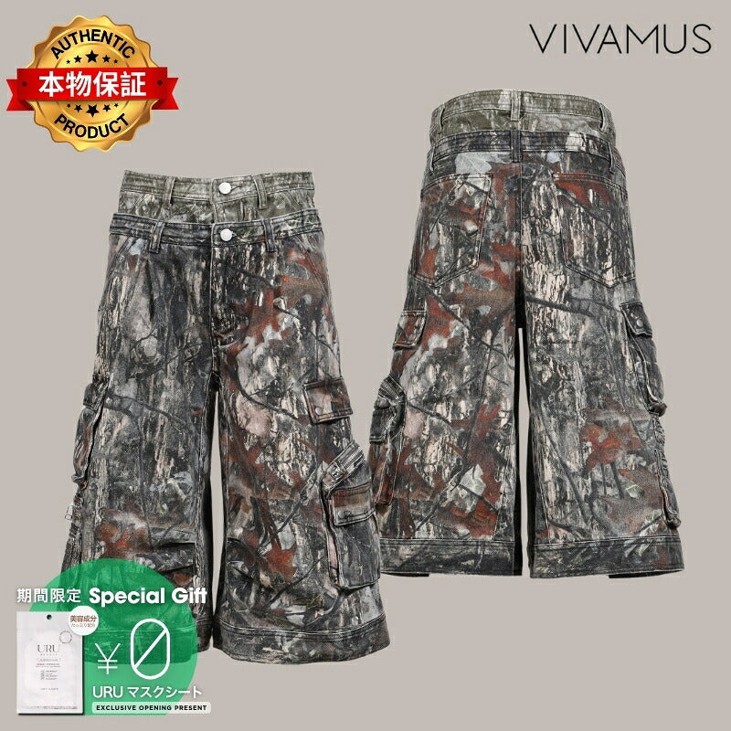 VIVAMUS 【本物保証】 ショートパンツ ストリート系 レディース CAMO SHORTS / BLK