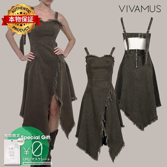 VIVAMUS 【本物保証】 ワンピース ストリート系 レディース DENIM ONE PIECE / BLK