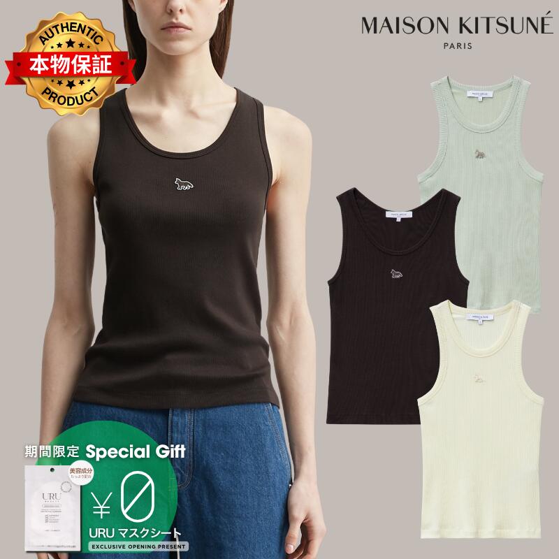 Maison Kitsune メゾン・キツネ 【本物保証】 タンクトップ ストリート系 レディース Baby Fox Ribbed Tank Top