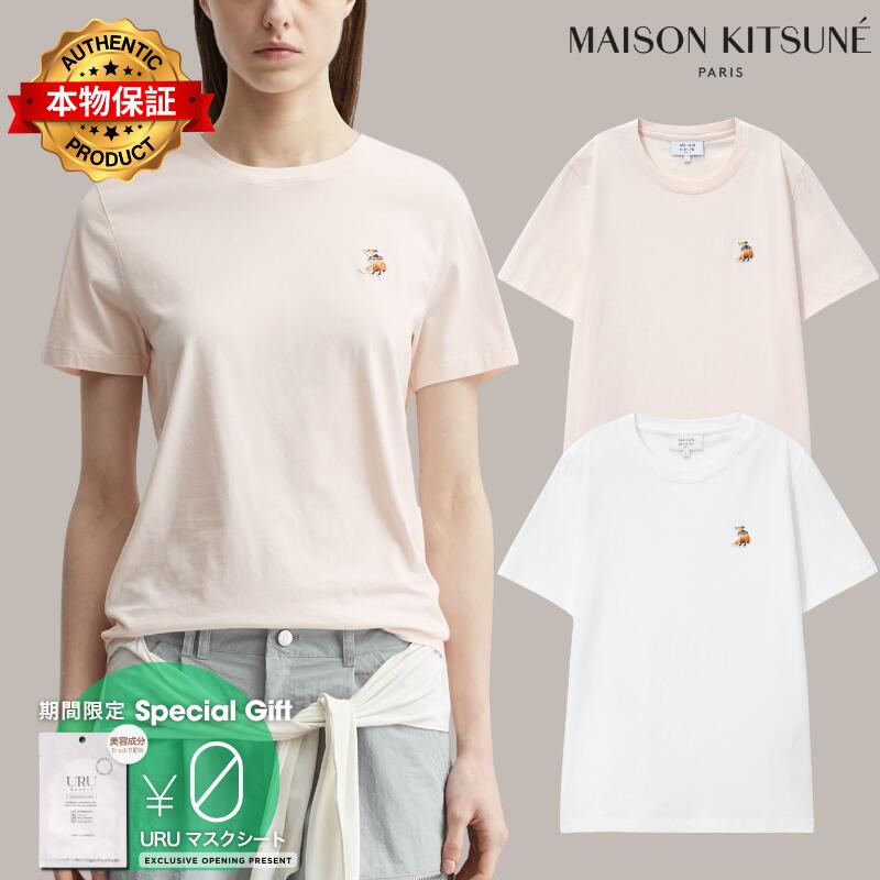 Maison Kitsune メゾン・キツネ 【本物保証】 Tシャツ ストリート系 レディース Dreaming Fox Regular T-Shirt