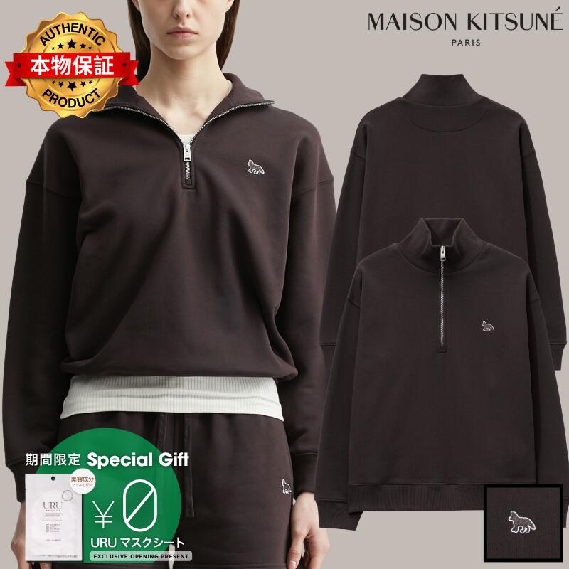 Maison Kitsune メゾン・キツネ 【本物保証】 Tシャツ ストリート系 レディース Baby Fox Half Zip Sweatshirt