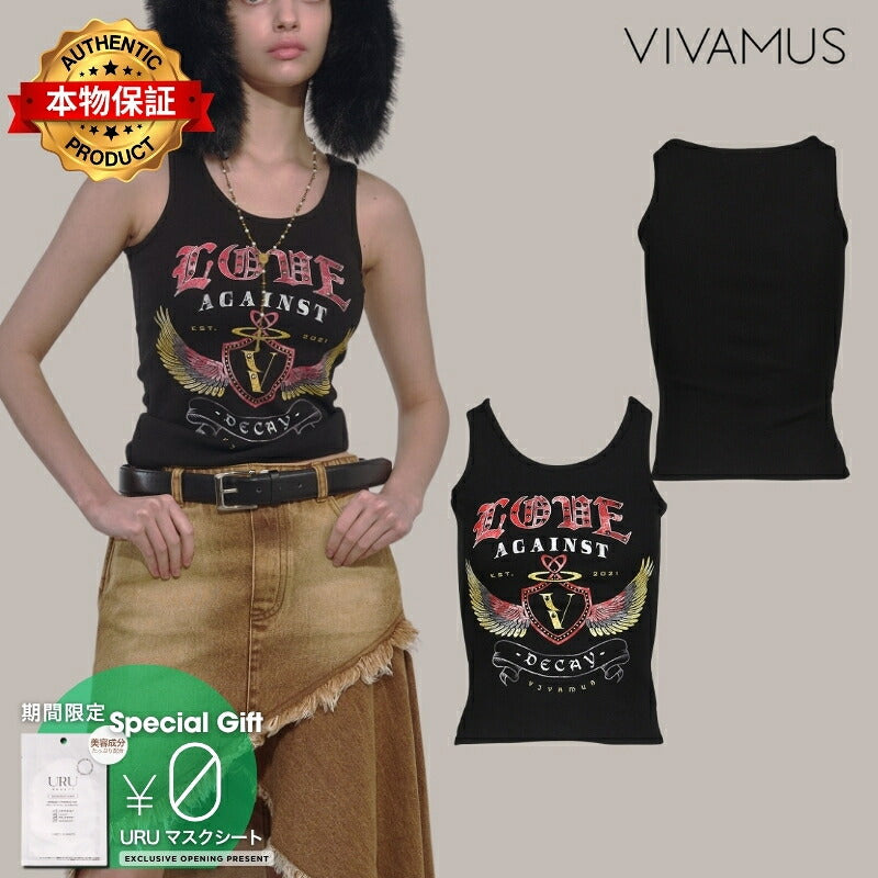 VIVAMUS 【本物保証】 タンクトップ ストリート系 レディース EMBLEM TANKTOP / BLK