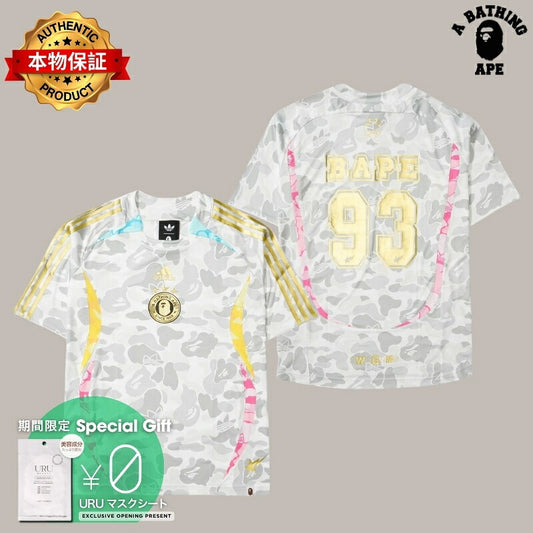 A BATHING APE アベイシングエイプ 【本物保証】 uniforms ストリート系 ユニセックス アベイシングエイプ x アディダス SS26ワールドカップコレクション アウェイジャージー "ホワイト"