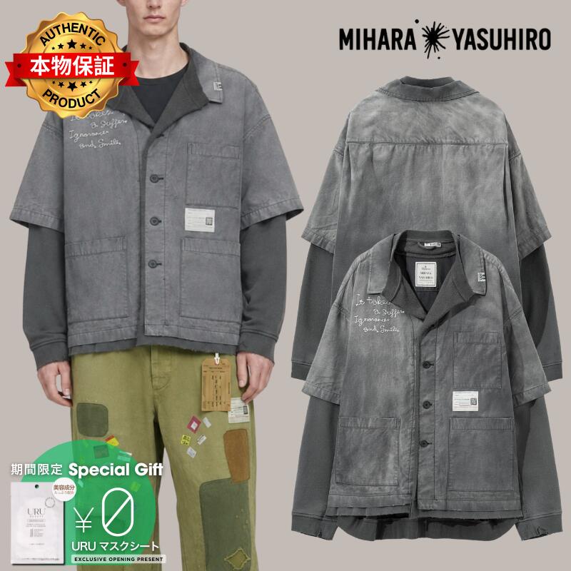 Maison Mihara Yasuhiro メゾン ミハラヤスヒロ 【本物保証】 シャツ ストリート系 メンズ Sweat Layered Work Shirt