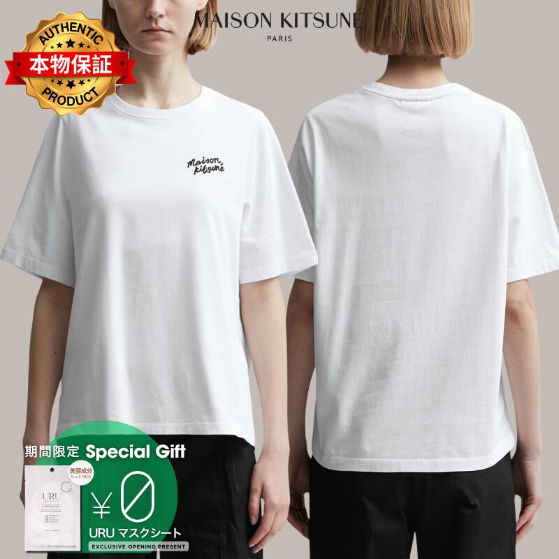 Maison Kitsune メゾン・キツネ 【本物保証】 Tシャツ ストリート系 レディース Maison Kitsune Handwriting Comfort T-Shirt