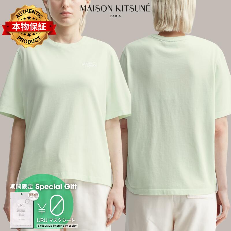 Maison Kitsune メゾン・キツネ 【本物保証】 Tシャツ ストリート系 レディース MAISON KITSUNE HANDWRITING COMFORT TEE SHIRT